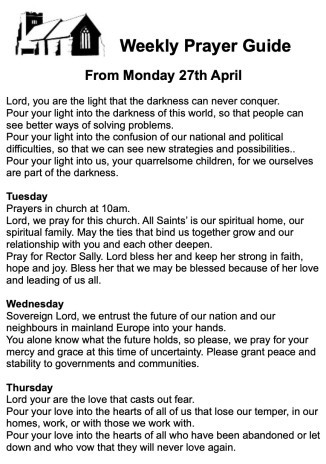Cover of Weekly Prayer Guide for 27th April